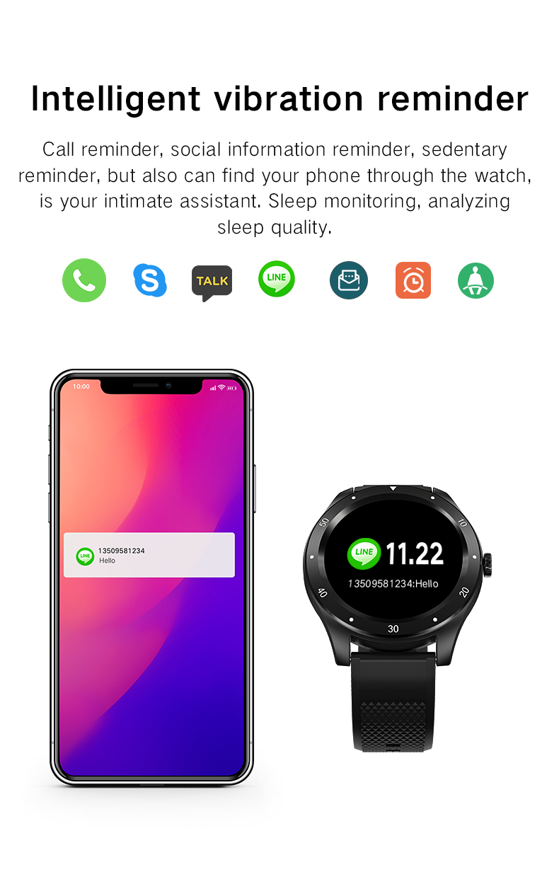 glass ABS PC Health Monitoring Smartwatch Full Touch 200mA BLE 4.0