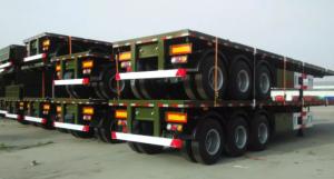 Quality 20 Feet And 40 Feet Flat Deck Semi Trailer Trucks With 12 Tires Cimc Sinotruk wholesale