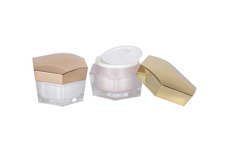 30/50/60/120/170ml Plastic Cosmetic Bottle Set With Cream Jar Skin Care Hexagon Cream Jar Empty Lotion Serum Bottle