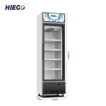 368L Single Glass Door Display Chiller Upright Refrigerated Vertical Freezer