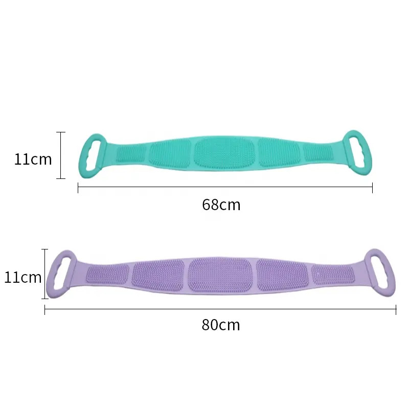 Portable Flexible Silicone Shower Back Scrubber , Anti Slip Silicone Bath Body Brush