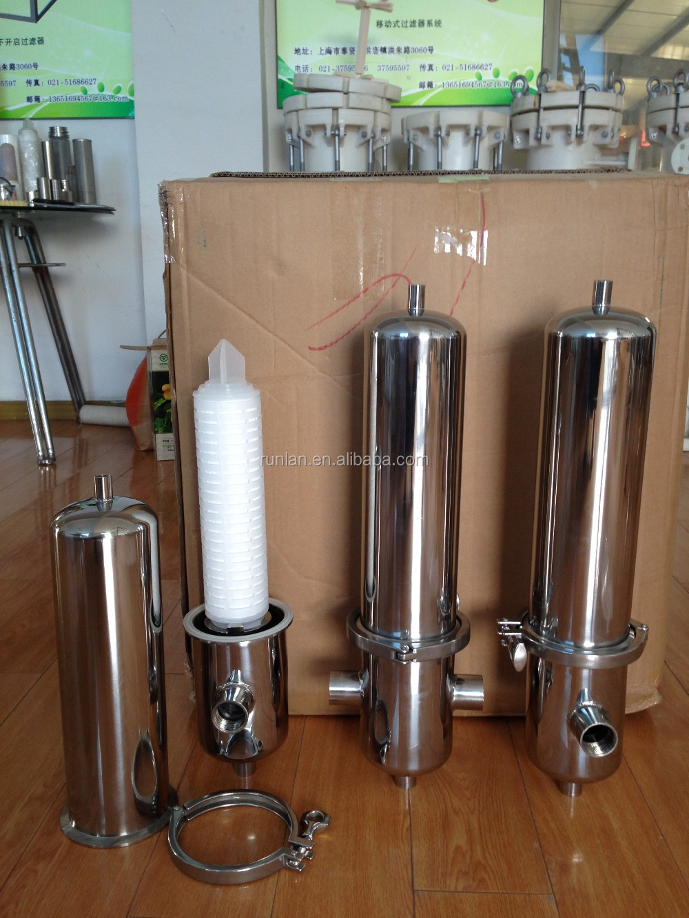 Stainless Steel RUNLAN 0.3u Carbon Dioxide Filter for Industrial Filtration Equipment