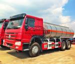 6X4 Stainless Steel Fuel Transport Trucks , 20000 - 25000 Liter Gasoline Tanker