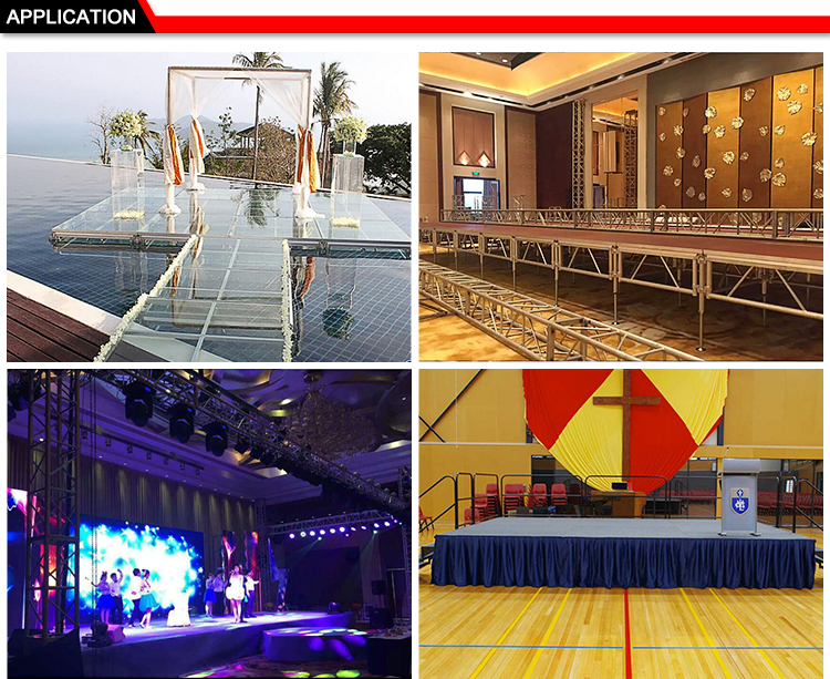 Glass Plywood Acrylic Led Dance Stage Frame Truss Structure