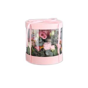 Quality 1200g Floral Cardboard Round Flower Boxes UV Coating wholesale