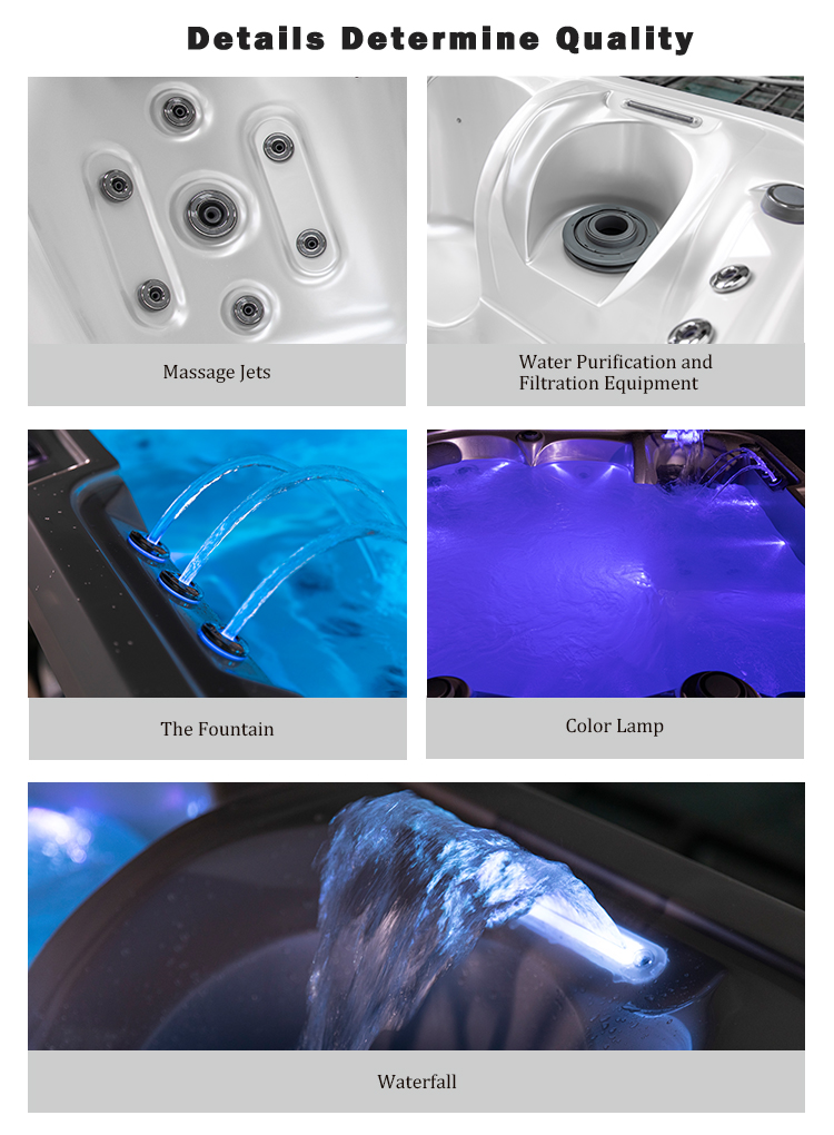Garden Economic 6 Persons Hot Tub Spa Whirlpool Massage Bathtubs