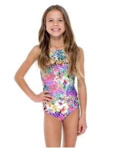 Quality Frilly Print Girl’s One-piece Swimsuit - Guajira Ruffle One Piece wholesale