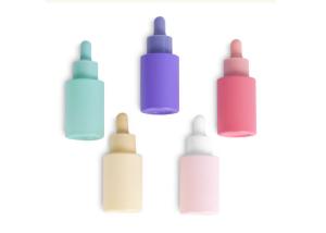Quality 1oz Empty Essential Oil Bottles Rainbow Flat Shoulder Cosmetic Packing Bottle wholesale