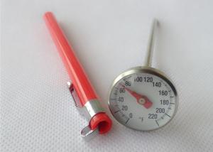 Quality Stainless Steel Bimetallic Coffee Milk Thermometer Pocket Type With Plastic Sheath wholesale