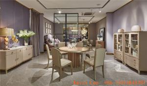 Quality Villa house furniture by Nice wood dining table 6 people Leather chairs in Light luxury design interior house furniture wholesale