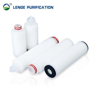 China PES Pleated Membrane Filter Cartridge 10 Inch PES Filter 0.22 μM / 0.45 μM Cap 226 / 222 on sale