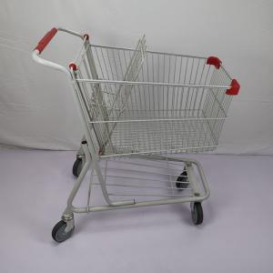 Quality White Powder Coating 100L Boutique Supermarket Shopping Trolley With Tente TPR Wheels wholesale