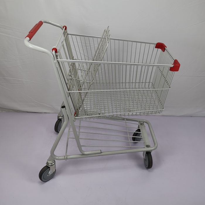 American Style Foldable Steel Shopping Cart Supermarket Basket Trolley CE Certificate
