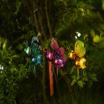 IP44 Metal Butterfly Solar Garden Ornaments Plug In LED Lamp