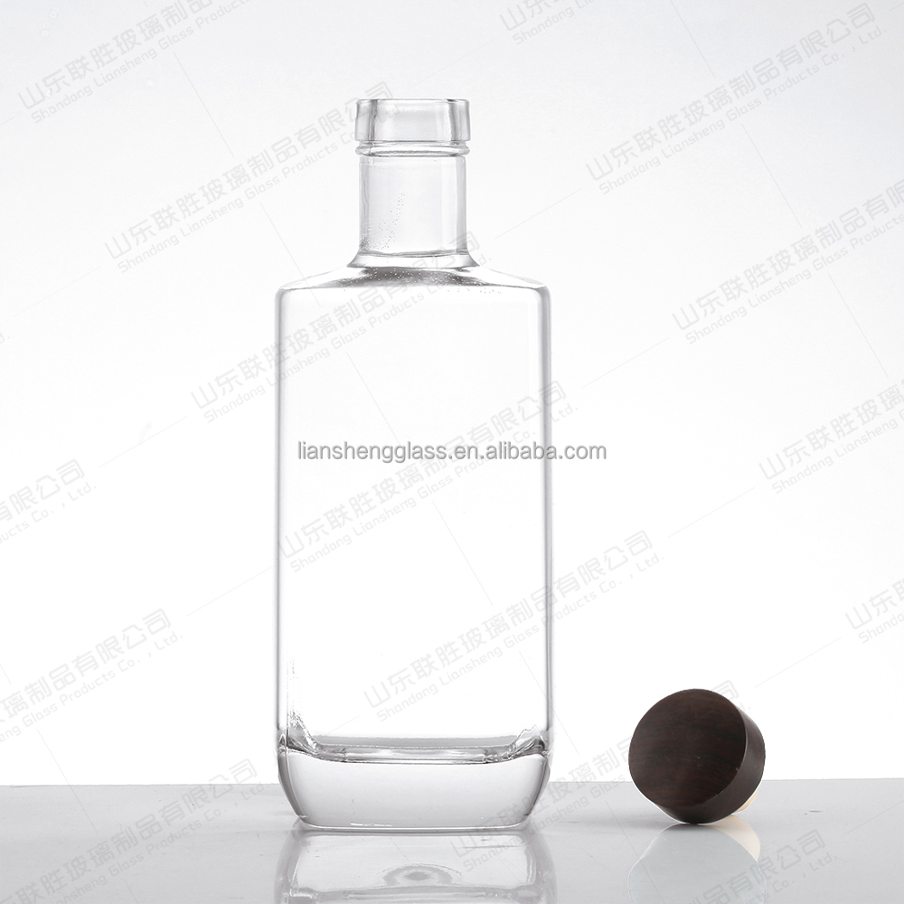Glass Lid Sealing Type 200ml Clear Empty Rum Whisky Spirit Vodka Bottle