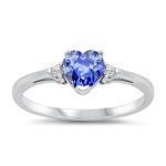 Flower Design JewelersClub Tanzanite Ring Sterling Silver Ring Jewelry with