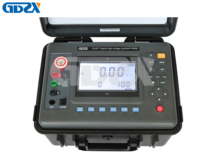 ZX2677 High Resolution 5000V/2000GΩ Digital High-Voltage Insulation Tester