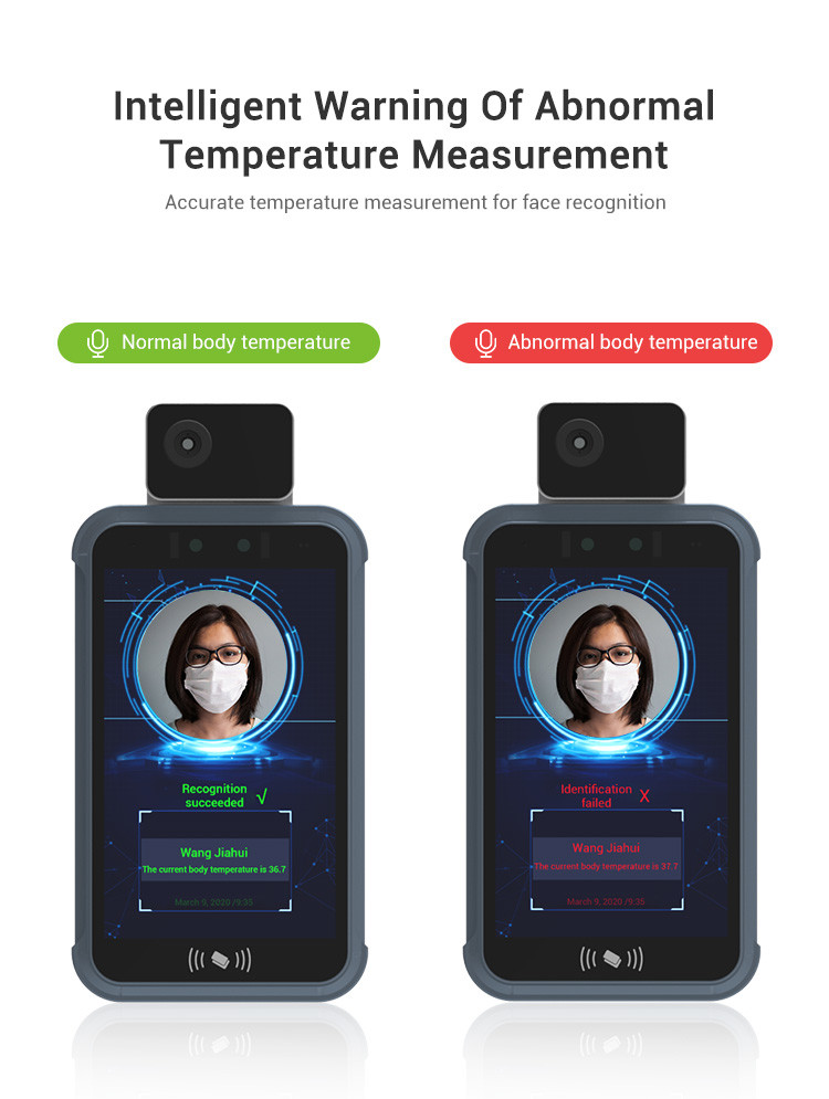 Temperature Measurement Face Recognition Terminal Desktop type For Gate Building