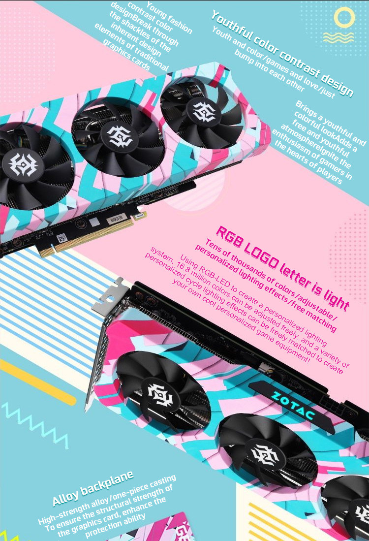 128bit Computer Game Graphics Card GEFORCE RTX 3050 8GB GDDR6 8pin Interface