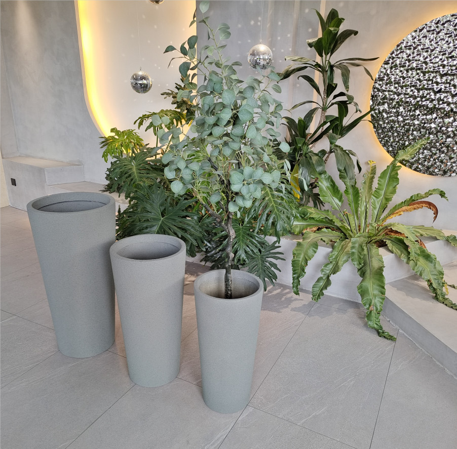 Outdoor Garden Fiberglass Flower Pots Large For Real Or Artificial Tree
