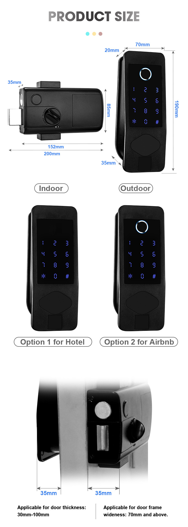 Electronic Rim Card Key RFID Bluetooth Fingerprint Hotel Smart Lock