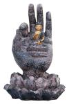 Small Polyesin Lord Buddha Statue Water Fountain , Buddha Seated On Lotus