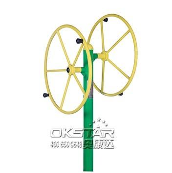 outdoor fitness equipments steel based zinc powder coating Rotating Wheel-OK