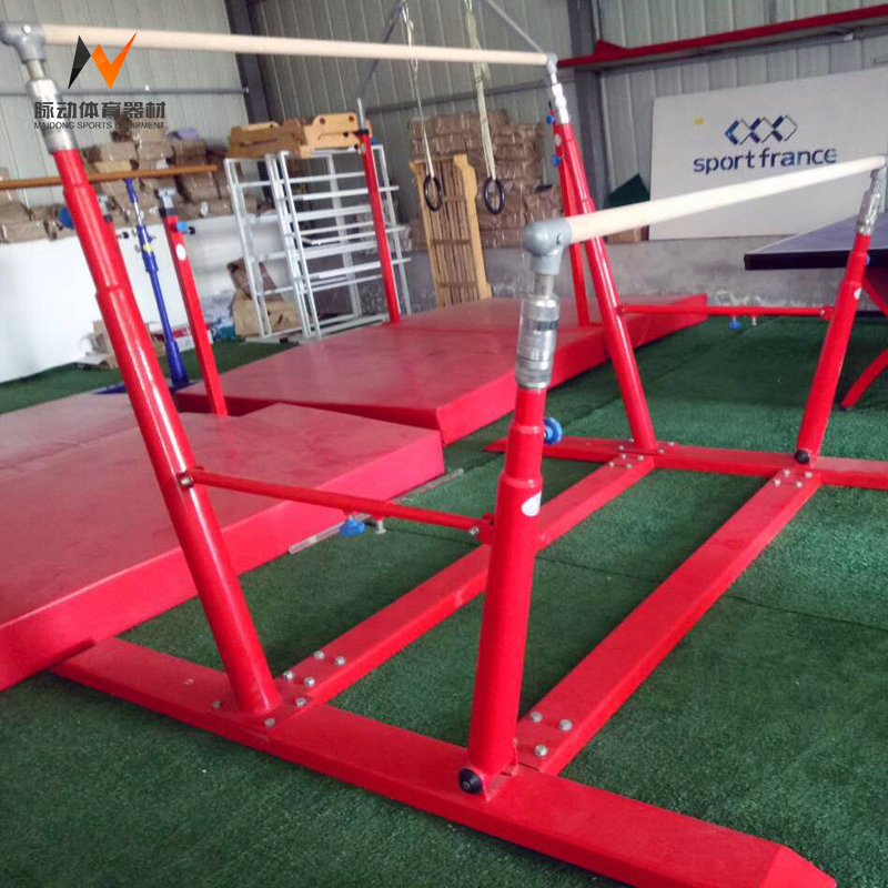 Foldable Uneven Bars and Mat for Children's Gymnastics in the Gym