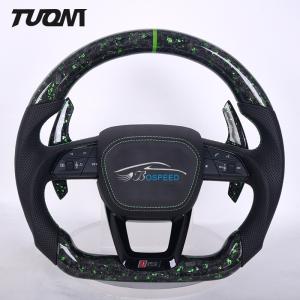 Quality RS3 RS5 Q3 Q5 Audi Forged Carbon Fiber Steering Wheel Black Perforated Leather wholesale