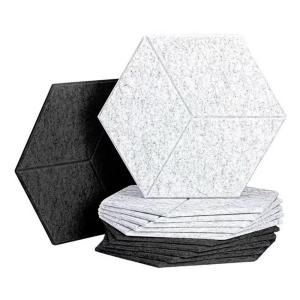 Quality Soundproof 9mm PET Felt Acoustic Panels Acoustic Hexagon for Wall Covering And Decoration wholesale