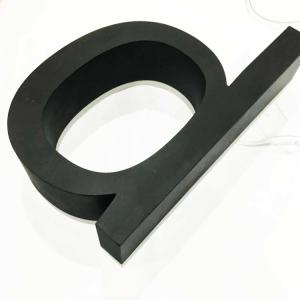 Quality Advertising 3D Acrylic Backlit Letter Sign Black Painted 12cm Thickness wholesale