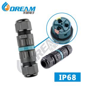 Quality 18 AWG IP68 Waterproof Cable Connector 3 Pin / 4 Pin Locking Screw Polycarbonate Material wholesale