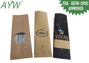 Quality Multiple Uses Kraft Paper Bags Inside Foil / Clear Window For Dried Coffee Bean wholesale