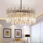 Modern Round LED Light Chandelier Luxury Clear Crystal Lampshade kitchen