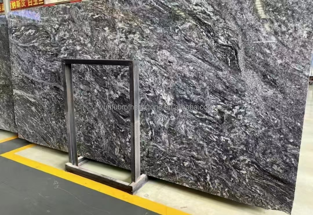 Custom Modern Polished Wave Grey Marble Board for Hotel Wall Panel Floor Design Style