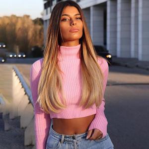 Quality Turtleneck Navel Tops Women's Long Sleeve Crop Top wholesale