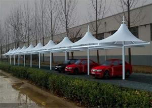 China Q235 Polyvinylidene Umbrella Car Parking Shade Flame Retardant on sale