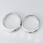 18k White Geometric 0.03ct Gold Diamond Couple Rings