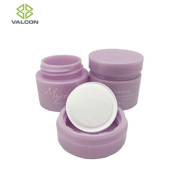 Purple 5 ML Cosmetic Cream Jar Screw Cap White Silk Screen Printing