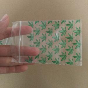 Quality 7.5x11.5 Cm Green Weed Mini Plastic Zipper Bags For Rings Earrings Jewelry wholesale