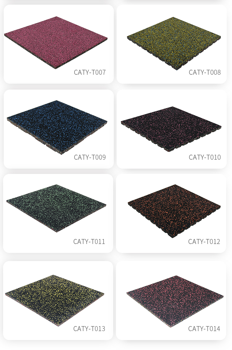 Shock Absorb Fitness Rubber Flooring Nontoxic Rubber Gym Tiles