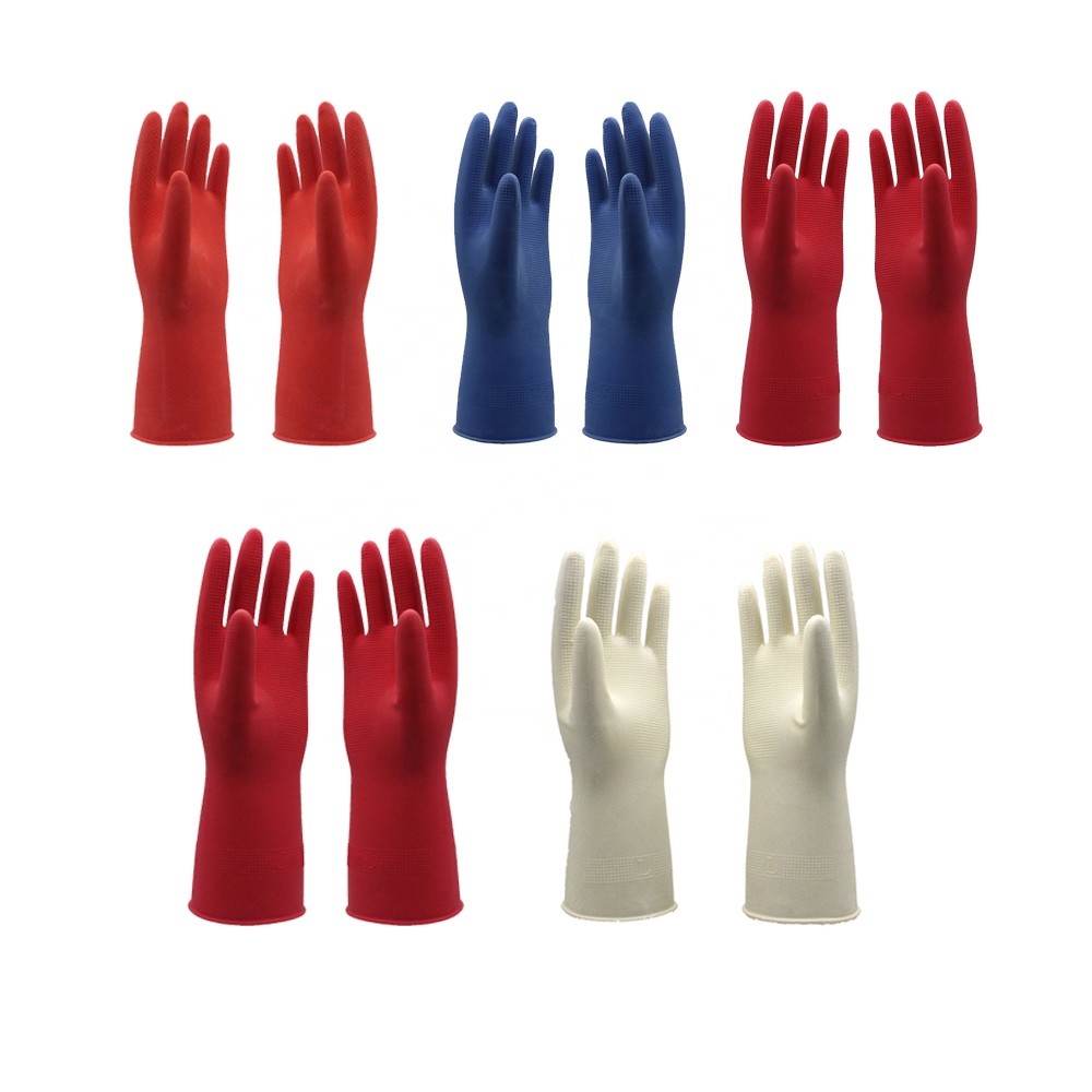Reusable Unlined 30cm Rubber Cleaning Gloves Size S M L XL