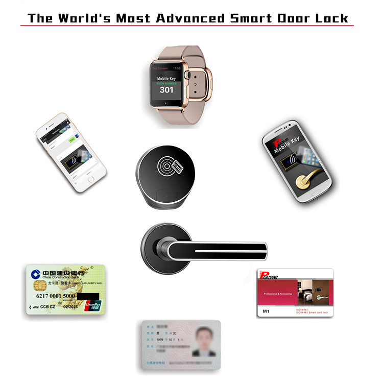 Contactless Card Key Apartment Door Locks Offer Free Software Battery Operatred