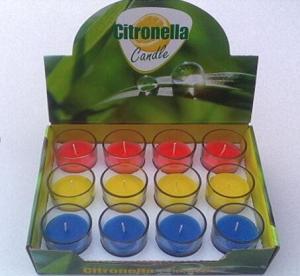 Quality 12pk 100% paraffin glass scented candle with citronella packed into gift box wholesale