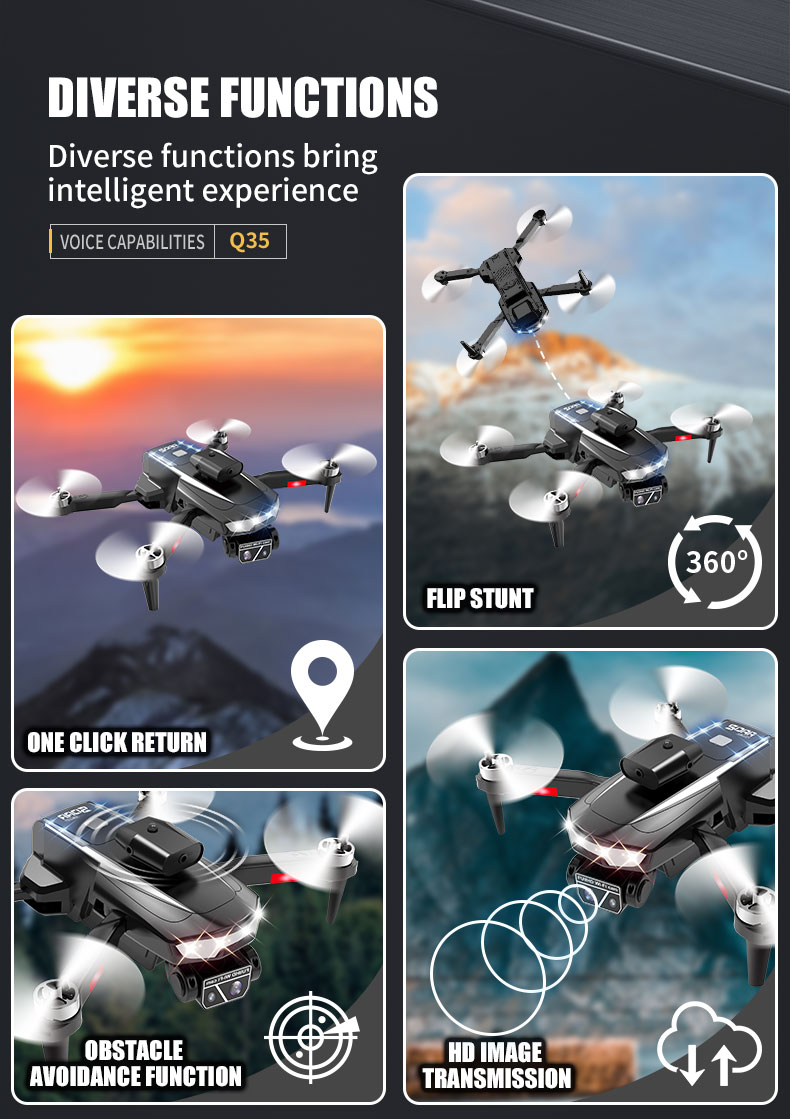 Foldable Drones Toys Rc 5g Wifi Fpv Dron Quadcopter Toys Camera Helicopter Toys With 4k Dual Camera For Resolution Footage