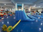 Polyester Oxford Inflatable Blue Water Slide With Ocean Balls For Kids Fun Park