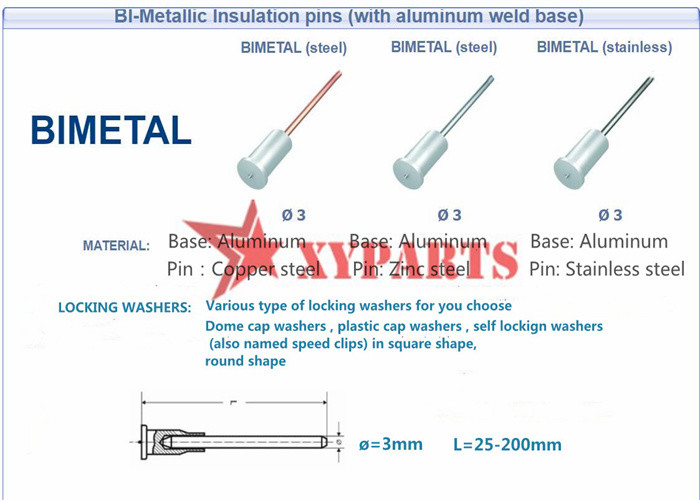 CD Flanged Bimetallic Weld Pins Aluminum Weld Base For Marine Building