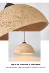Nordic Simple Wabi-Sabi Style Led Droplights Living Room Bedroom Dome Pendant