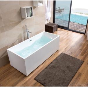 Quality Indoor Bathroom Acrylic Freestanding Rectangular Bathtub Customized wholesale
