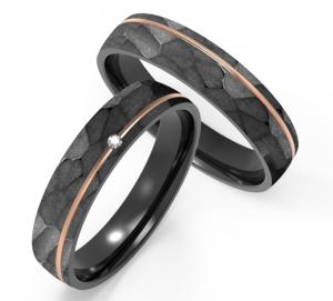 Quality Inlaid Zircon Couple Black Titanium Jewelry Rose Gold Side Imitation Stone Pattern wholesale